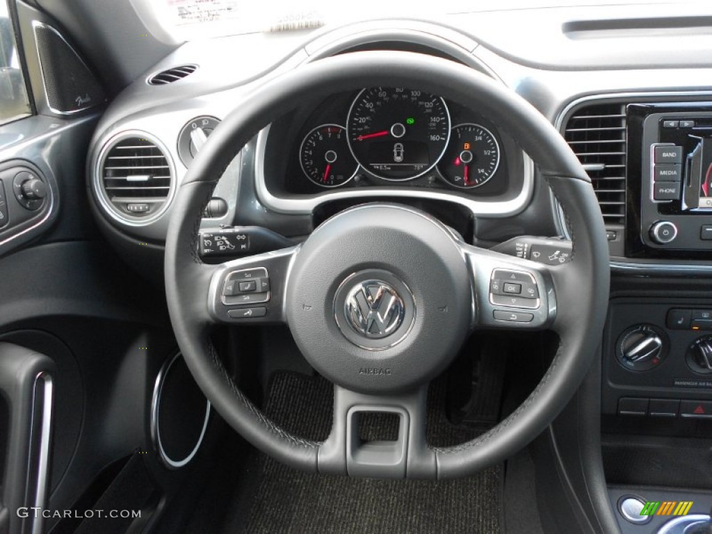 2012 Volkswagen Beetle 2.5L Titan Black Steering Wheel Photo #65575034