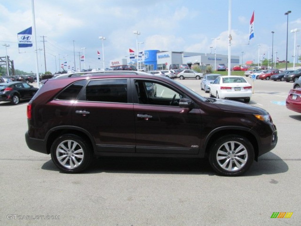 2011 Sorento EX V6 AWD - Dark Cherry / Black photo #7