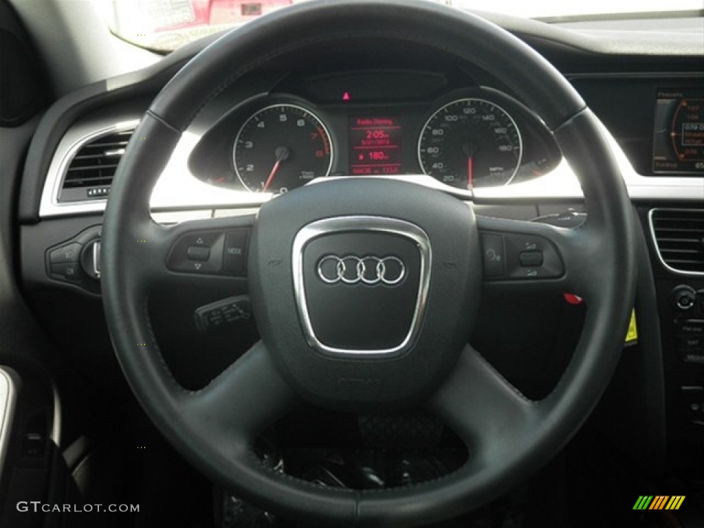 2009 Audi A4 2.0T Sedan Black Steering Wheel Photo #65577446