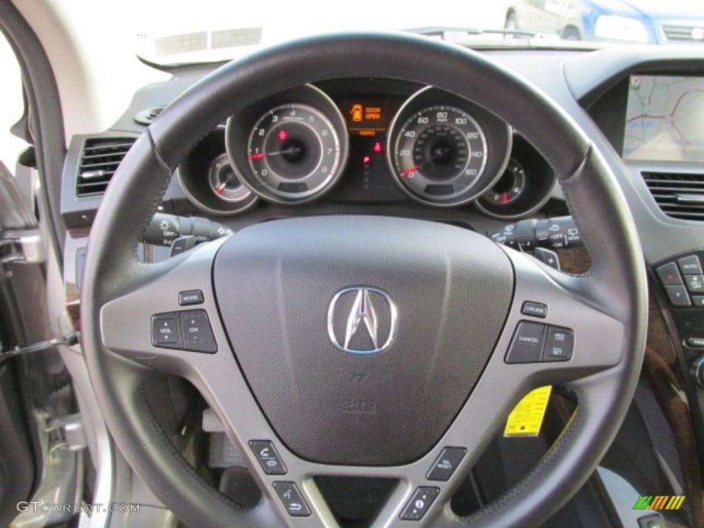2010 Acura MDX Technology Ebony Steering Wheel Photo #65578604