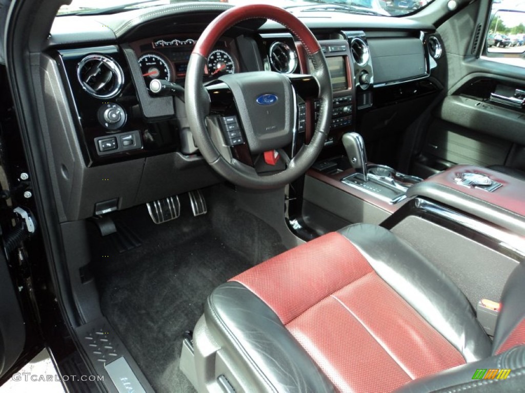 Harley Davidson Lava Red/Black Interior 2010 Ford F150 Harley-Davidson SuperCrew 4x4 Photo #65579915