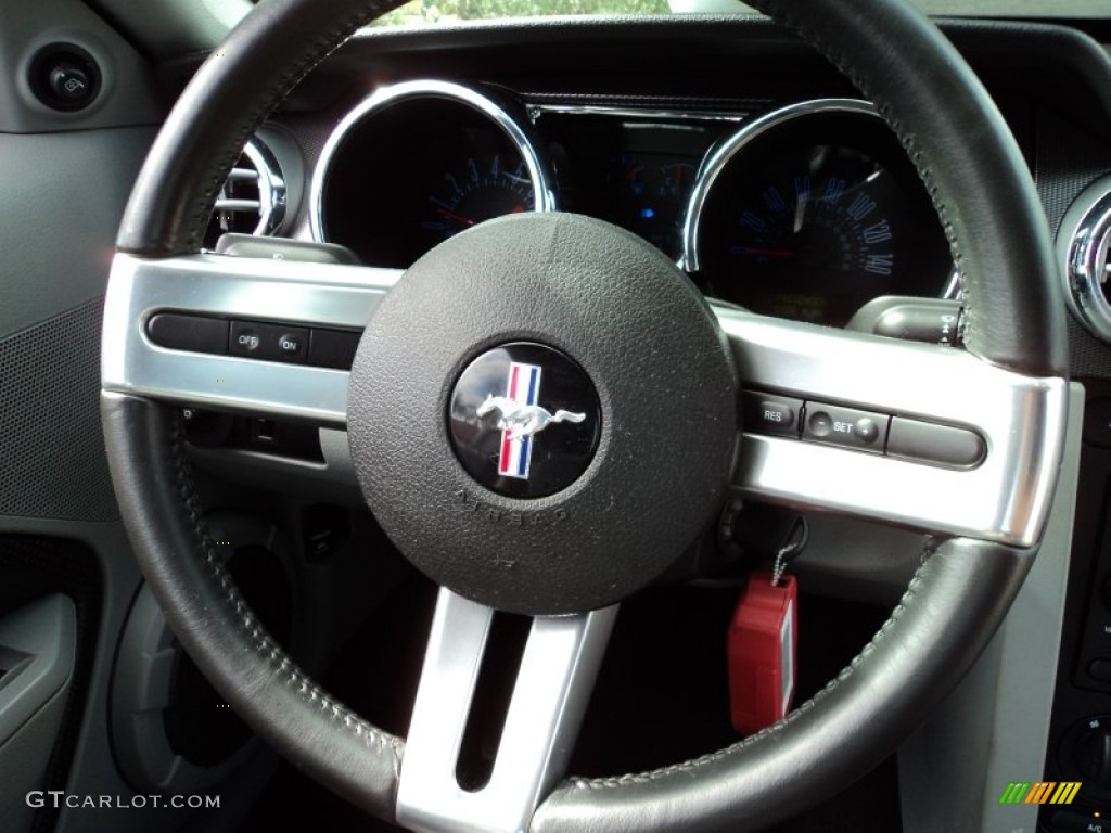 2008 Ford Mustang GT/CS California Special Coupe Charcoal Black/Dove Steering Wheel Photo #65580269