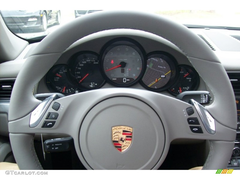 2012 Porsche New 911 Carrera S Coupe Platinum Grey Steering Wheel Photo #65582138