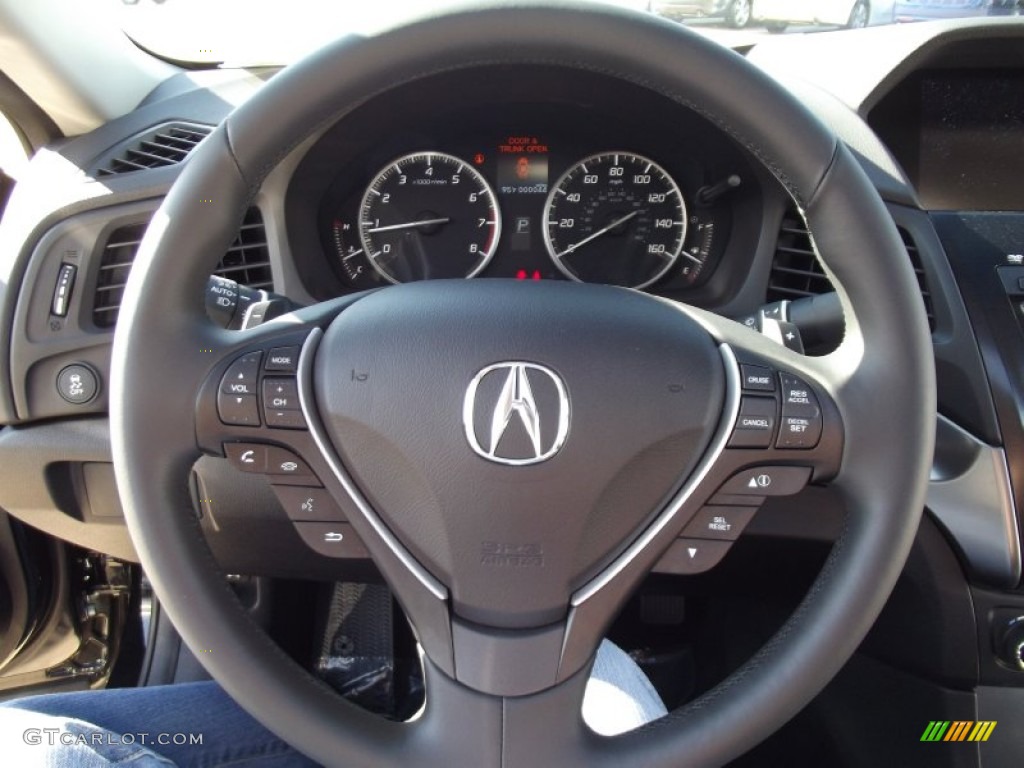 2013 Acura ILX 2.0L Technology Ebony Steering Wheel Photo #65586389