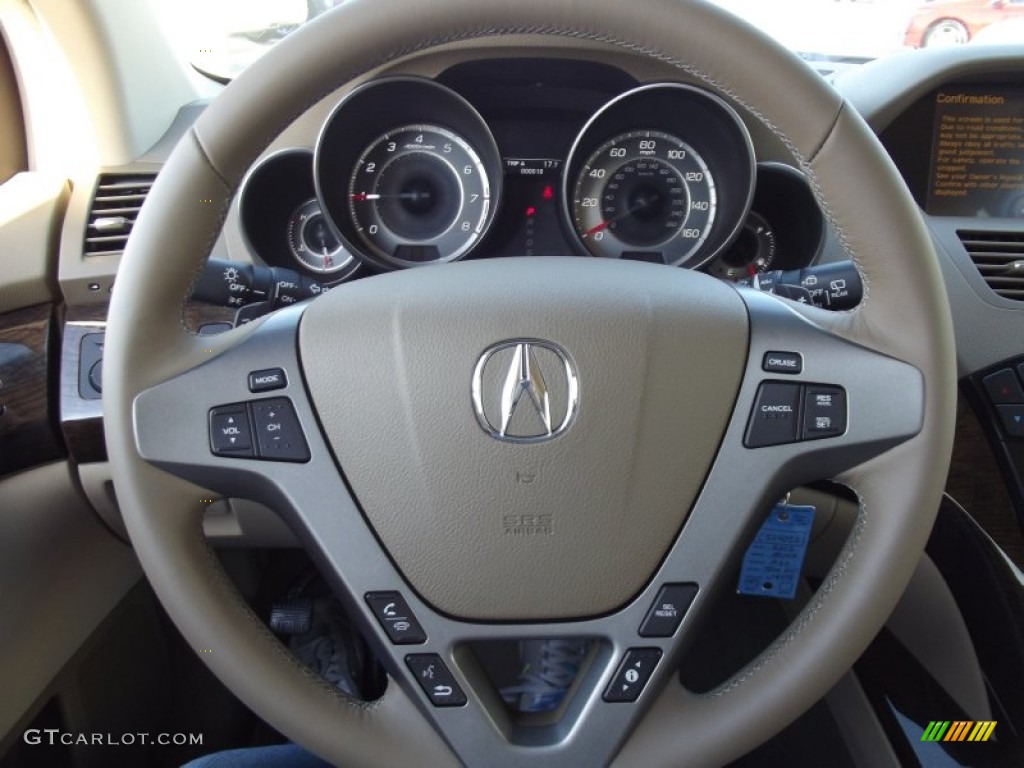 2012 Acura MDX SH-AWD Technology Parchment Steering Wheel Photo #65586620
