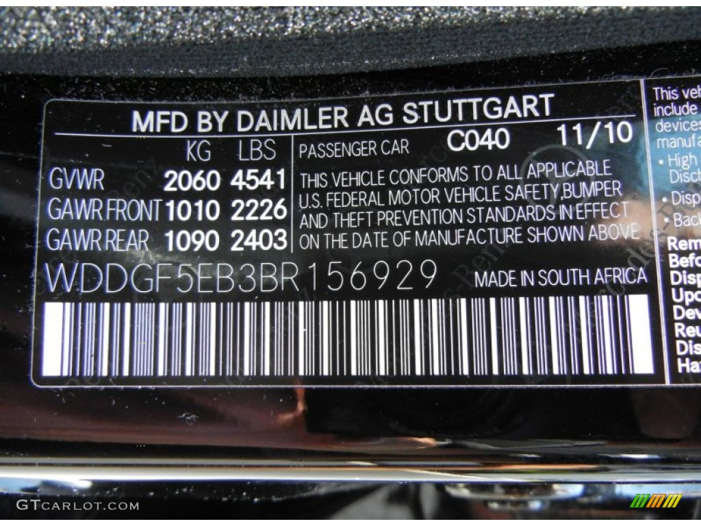 2011 C Color Code 040 for Black Photo #65590400