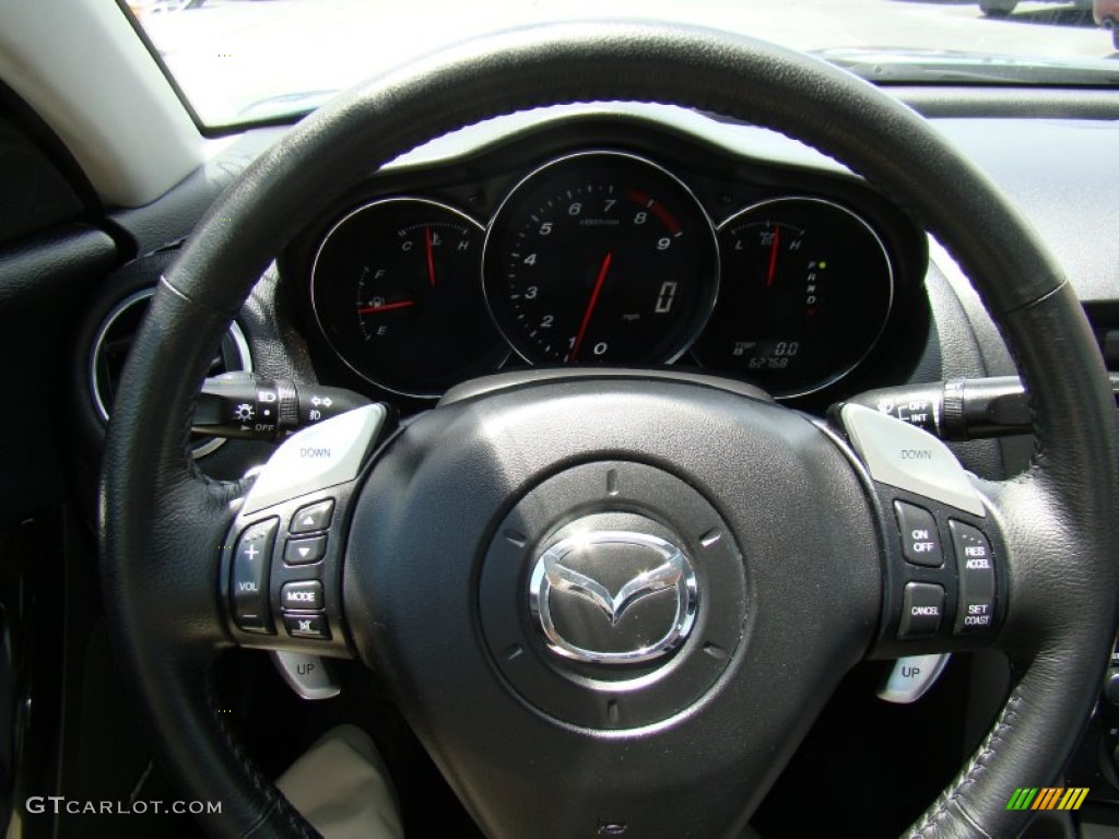 2006 Mazda RX-8 Standard RX-8 Model Black Steering Wheel Photo #65592086