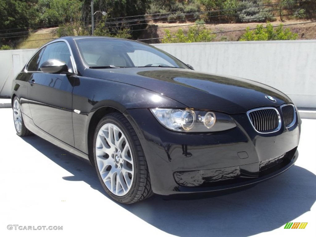 2007 3 Series 328i Coupe - Black Sapphire Metallic / Cream Beige photo #1