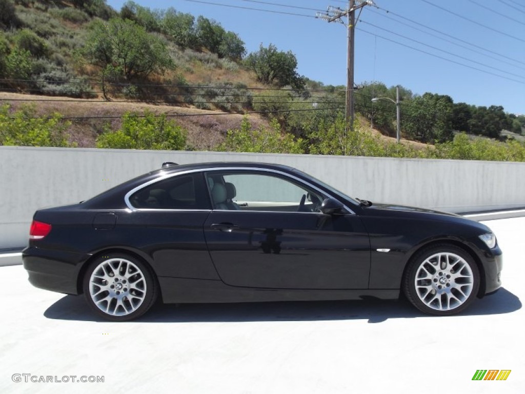 2007 3 Series 328i Coupe - Black Sapphire Metallic / Cream Beige photo #2