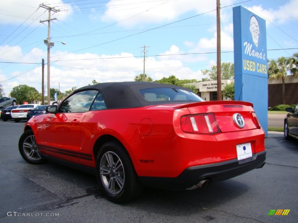 2011 Mustang V6 Premium Convertible - Race Red / Stone photo #28