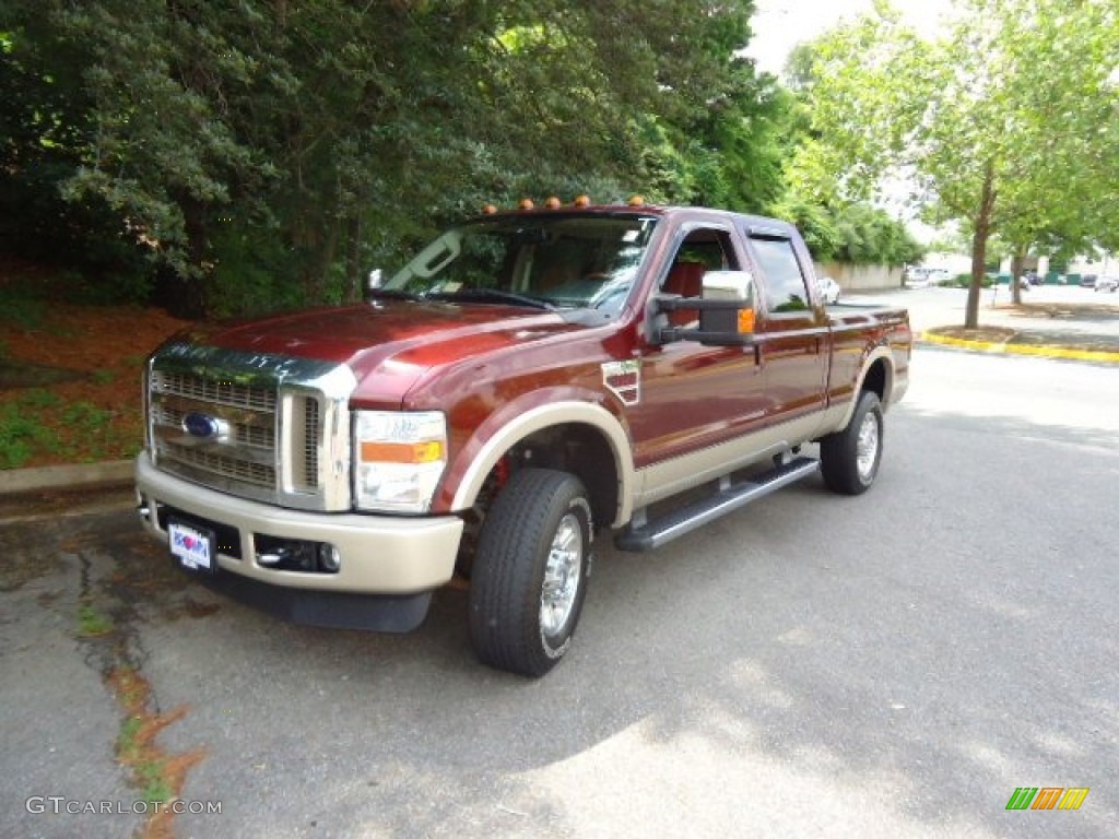 2010 F350 Super Duty King Ranch Crew Cab 4x4 - Royal Red Metallic / Chaparral Leather photo #3