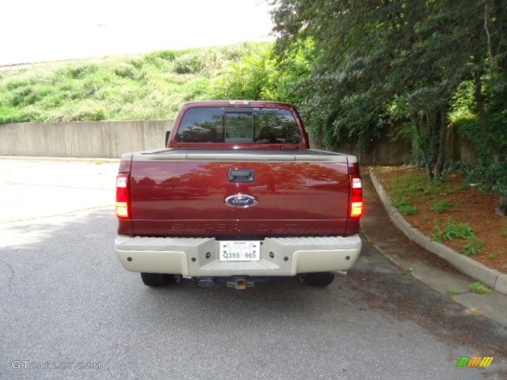 2010 F350 Super Duty King Ranch Crew Cab 4x4 - Royal Red Metallic / Chaparral Leather photo #6