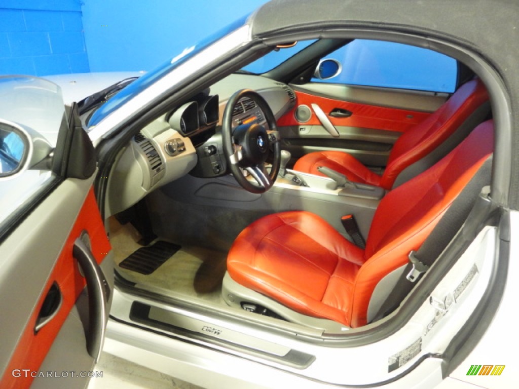 Dream Red/Grey Interior 2004 BMW Z4 3.0i Roadster Photo #65597570