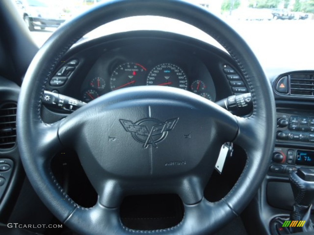 2004 Chevrolet Corvette Coupe Black Steering Wheel Photo #65599619