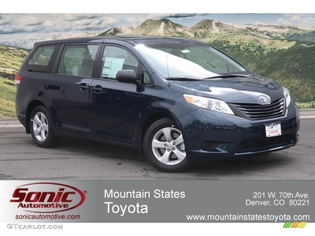 2012 Sienna V6 - South Pacific Pearl / Light Gray photo #1