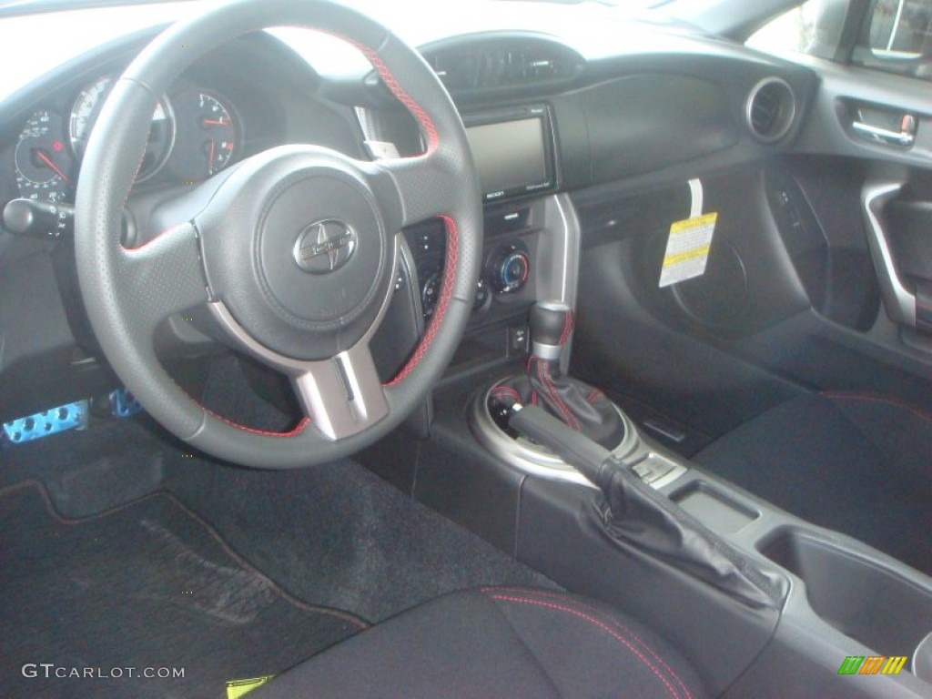 Black/Red Accents Interior 2013 Scion FR-S Sport Coupe Photo #65601641