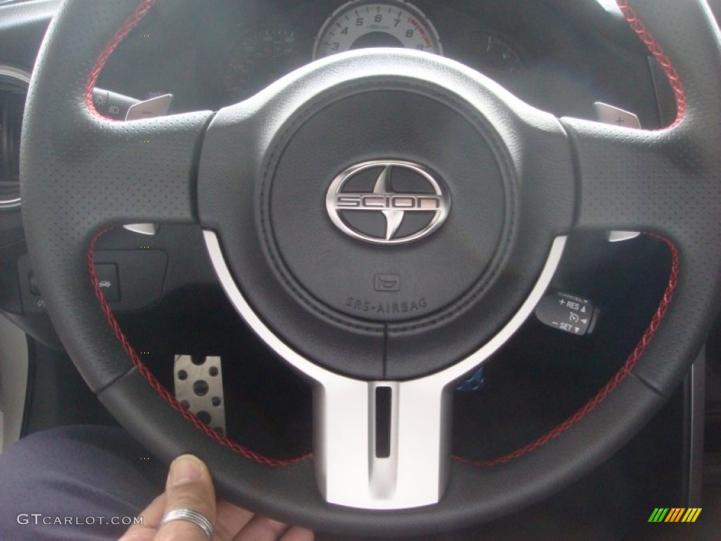 2013 Scion FR-S Sport Coupe Black/Red Accents Steering Wheel Photo #65601665