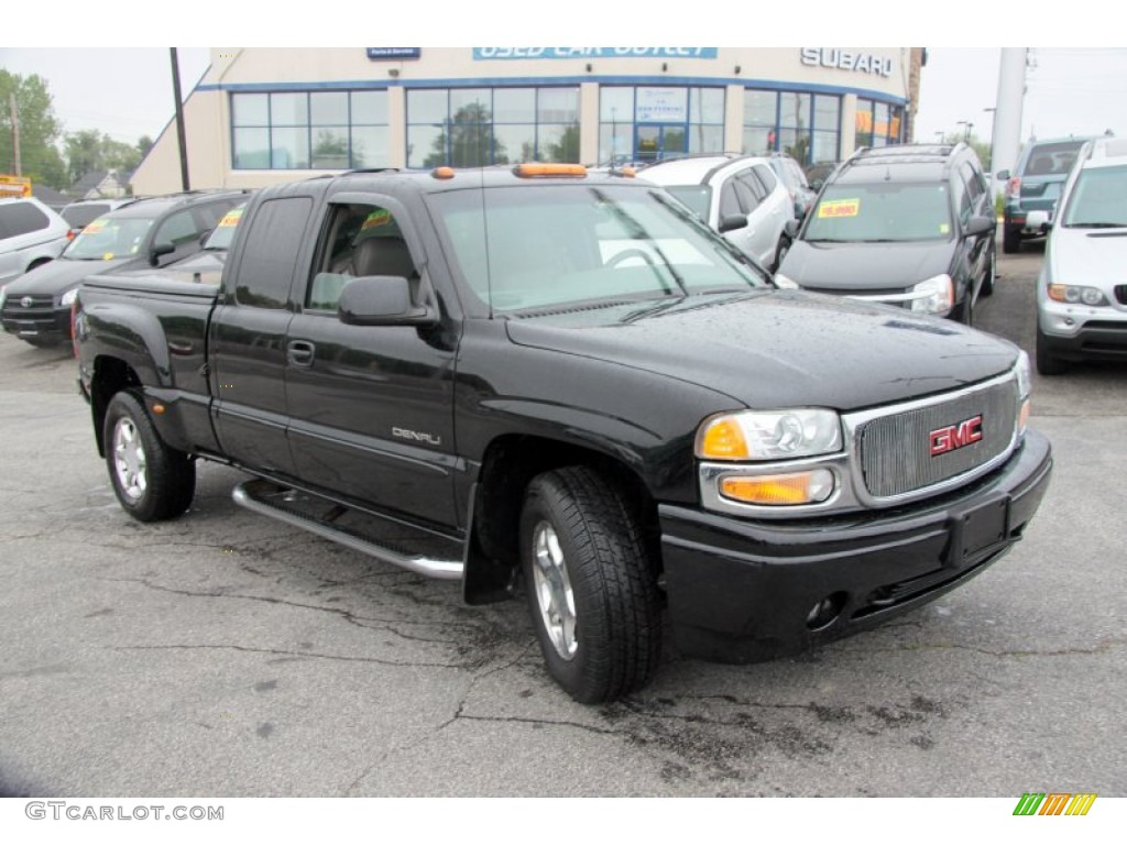 2002 Sierra 1500 Denali Extended Cab 4WD - Onyx Black / Stone Gray photo #5
