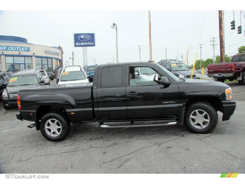 2002 Sierra 1500 Denali Extended Cab 4WD - Onyx Black / Stone Gray photo #6