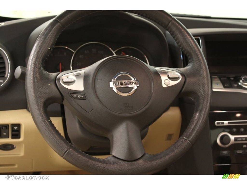 2009 Nissan Maxima 3.5 SV Caffe Latte Steering Wheel Photo #65604965