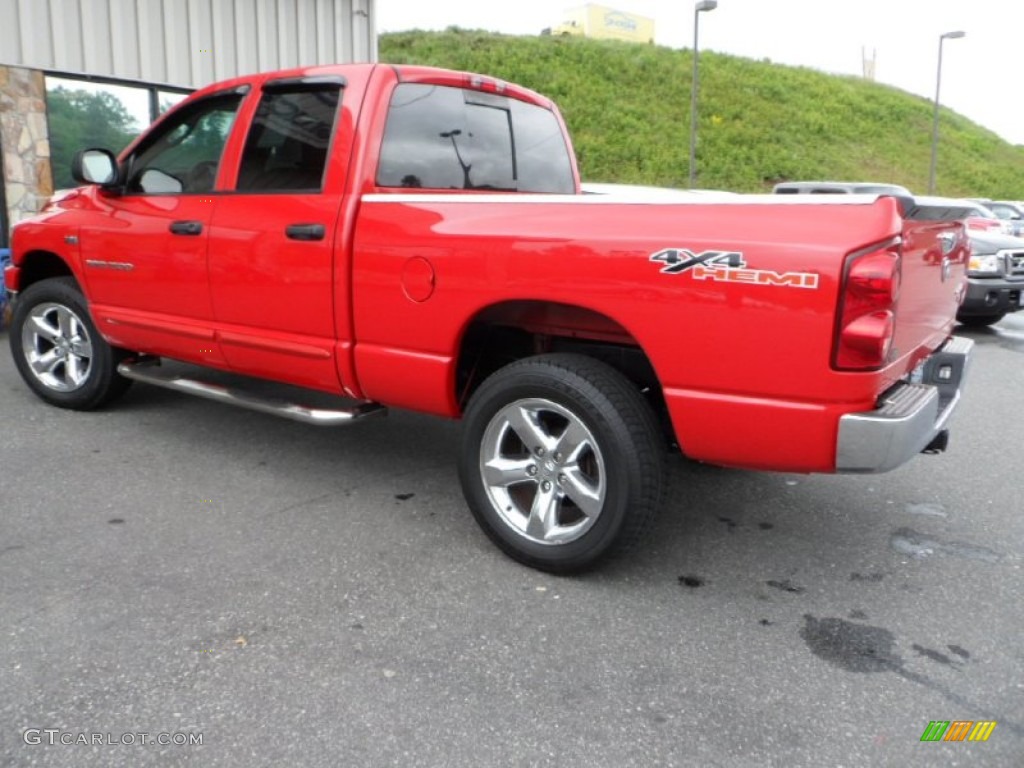 2007 Ram 1500 SLT Quad Cab 4x4 - Flame Red / Medium Slate Gray photo #2