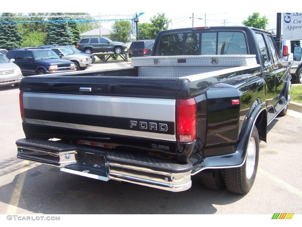 1996 F350 XLT Crew Cab Dually - Black / Grey photo #6