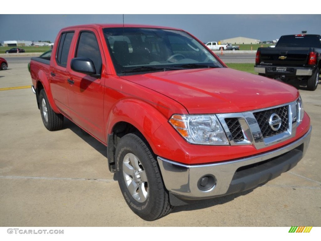 2011 Frontier SV Crew Cab 4x4 - Red Alert / Beige photo #10