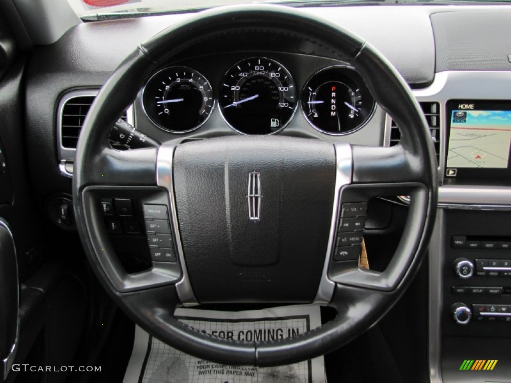 2010 Lincoln MKZ AWD Dark Charcoal Steering Wheel Photo #65618373