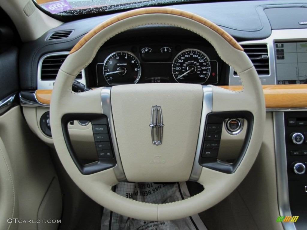 2009 Lincoln MKS AWD Sedan Light Camel Steering Wheel Photo #65618664