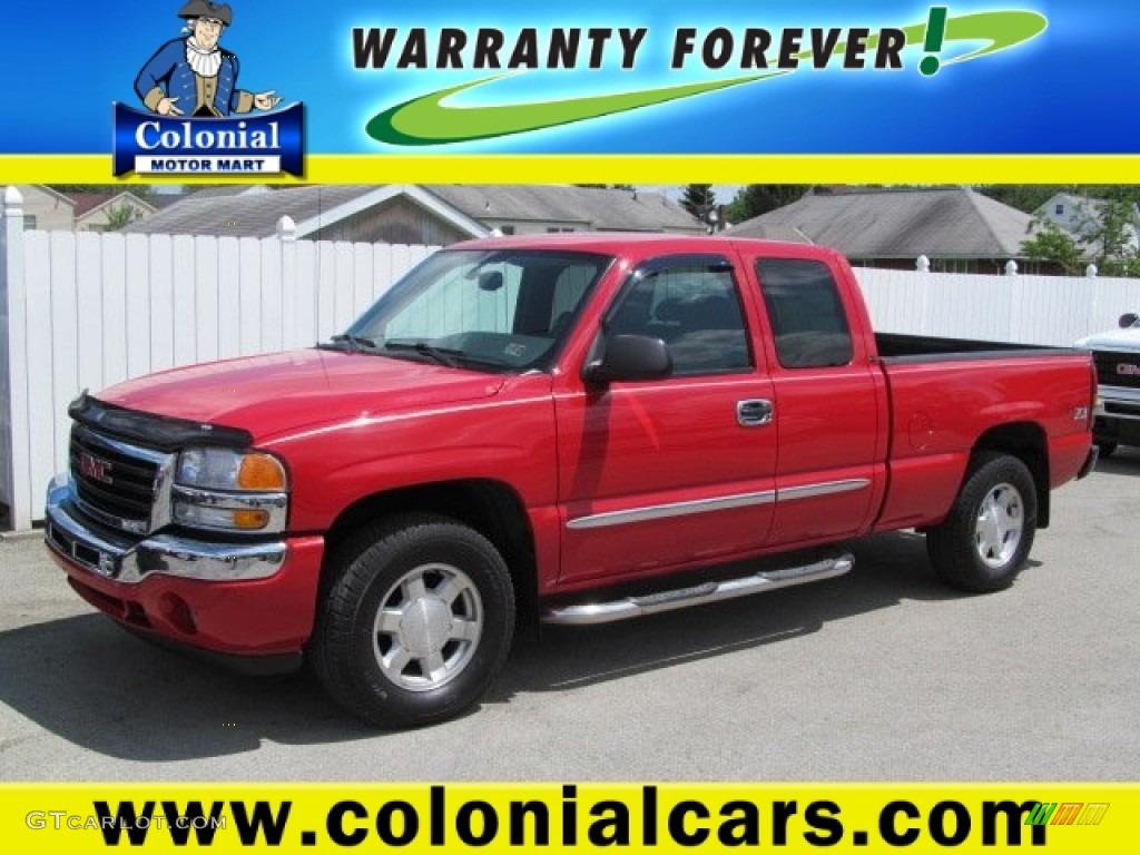 2006 Sierra 1500 Z71 Extended Cab 4x4 - Fire Red / Dark Pewter photo #1