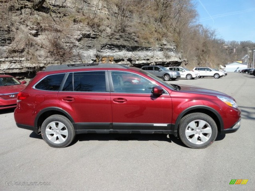 2012 Outback 2.5i Premium - Ruby Red Pearl / Off Black photo #4