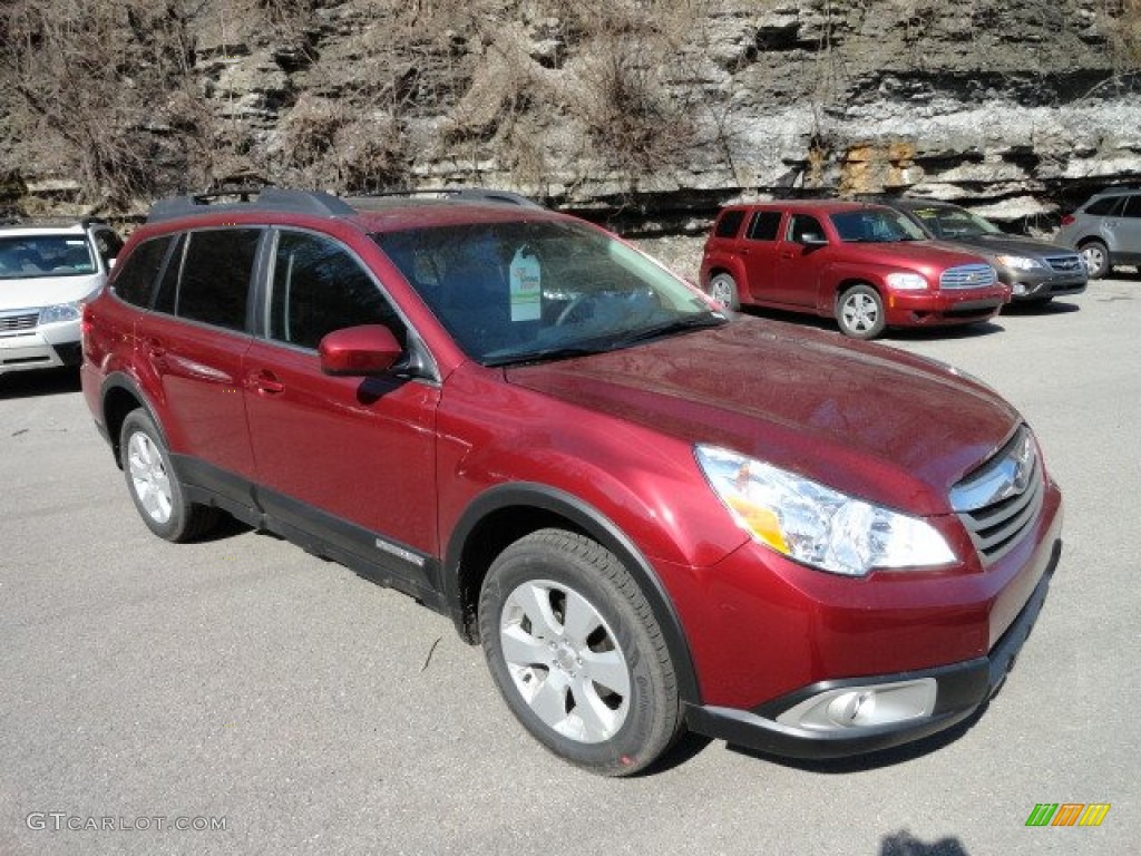 2012 Outback 2.5i Premium - Ruby Red Pearl / Off Black photo #5
