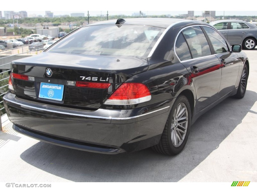 2004 7 Series 745Li Sedan - Black Sapphire Metallic / Dark Beige/Beige III photo #4