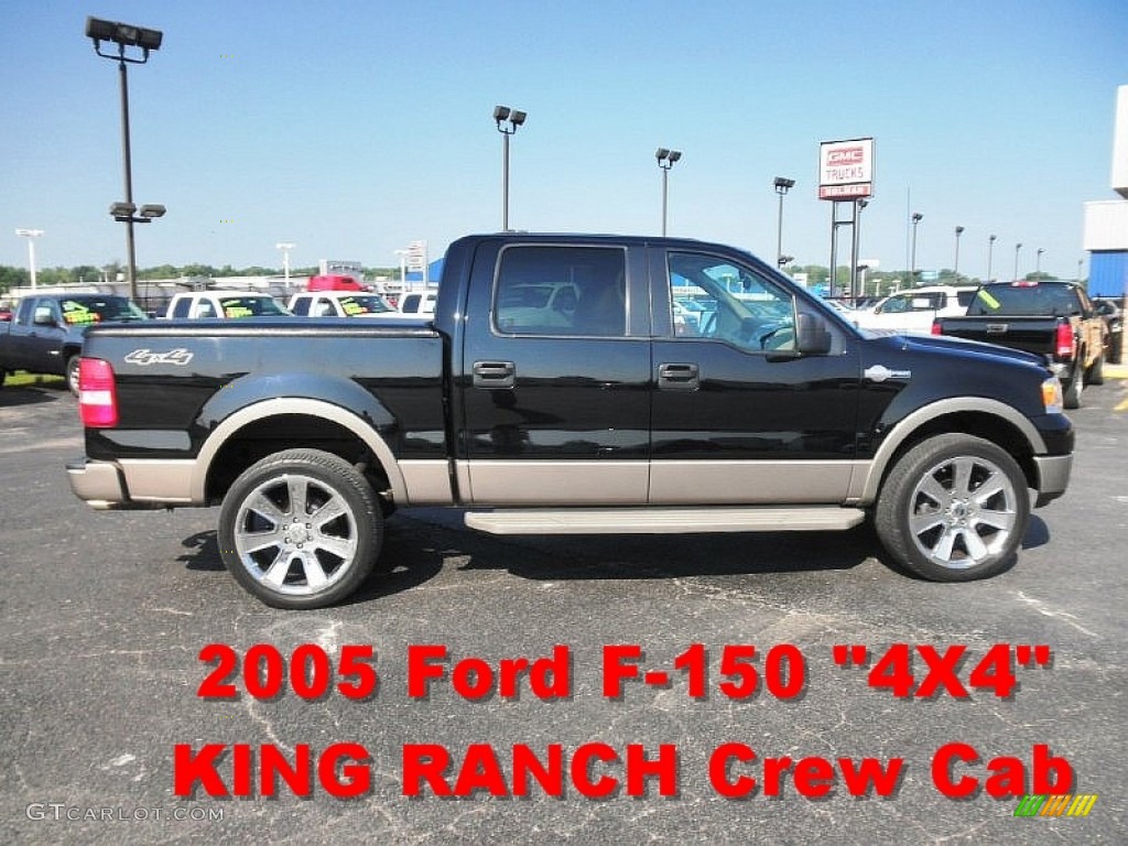 2005 F150 King Ranch SuperCrew 4x4 - Black / Castano Brown Leather photo #1