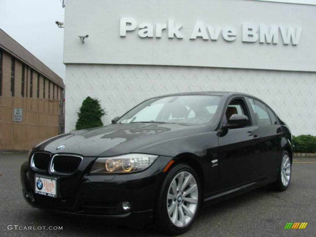 2009 3 Series 328xi Sedan - Black Sapphire Metallic / Saddle Brown Dakota Leather photo #1