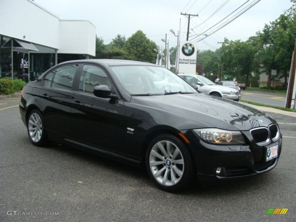 2009 3 Series 328xi Sedan - Black Sapphire Metallic / Saddle Brown Dakota Leather photo #3