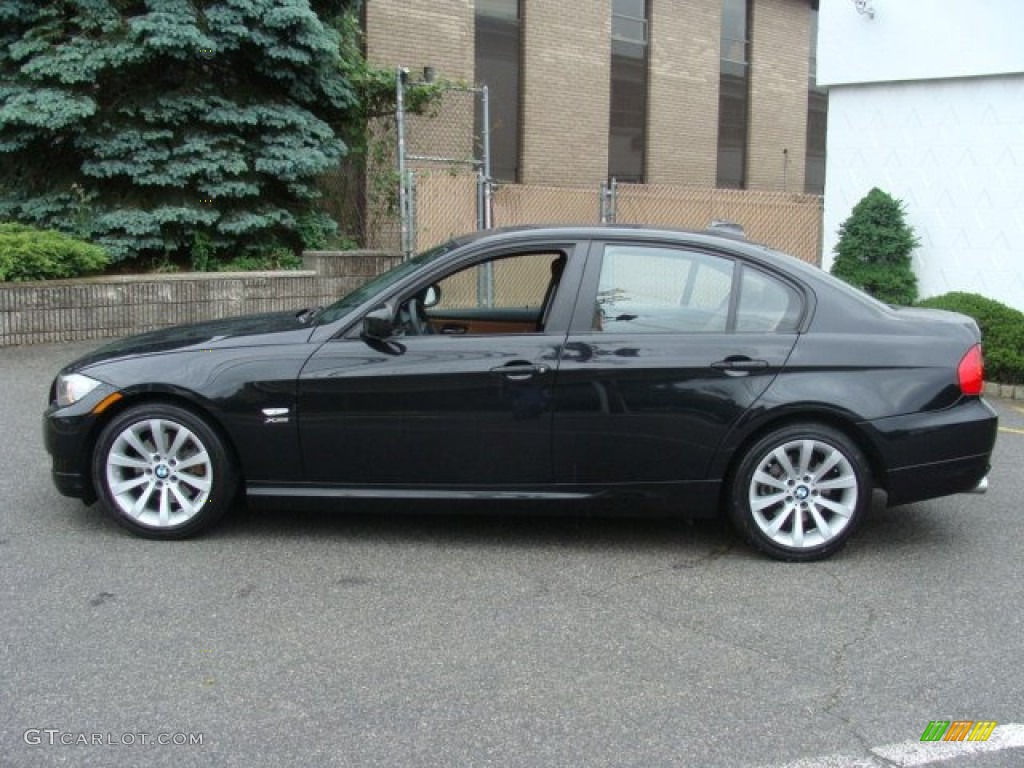 2009 3 Series 328xi Sedan - Black Sapphire Metallic / Saddle Brown Dakota Leather photo #8