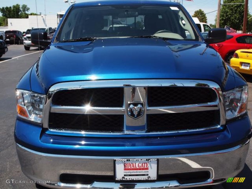 2011 Ram 1500 SLT Quad Cab 4x4 - Deep Water Blue Pearl / Dark Slate Gray/Medium Graystone photo #8