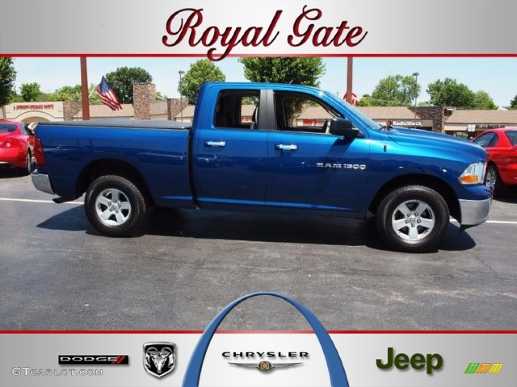 2011 Ram 1500 SLT Quad Cab 4x4 - Deep Water Blue Pearl / Dark Slate Gray/Medium Graystone photo #1