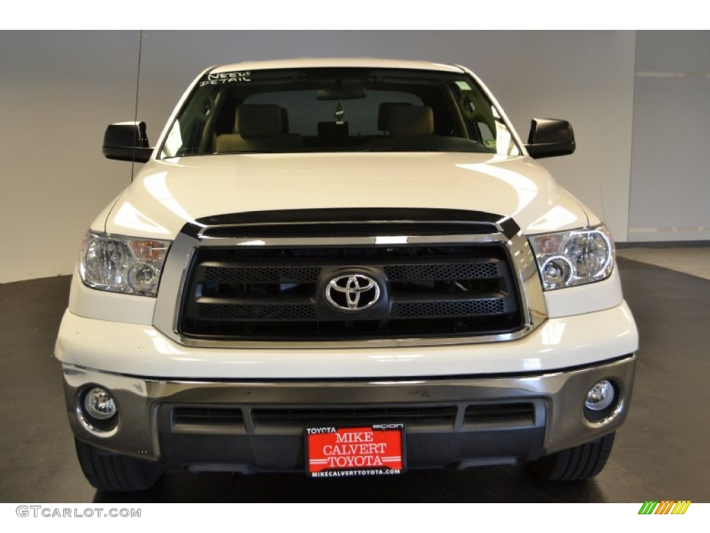 2010 Tundra Double Cab - Super White / Sand Beige photo #2