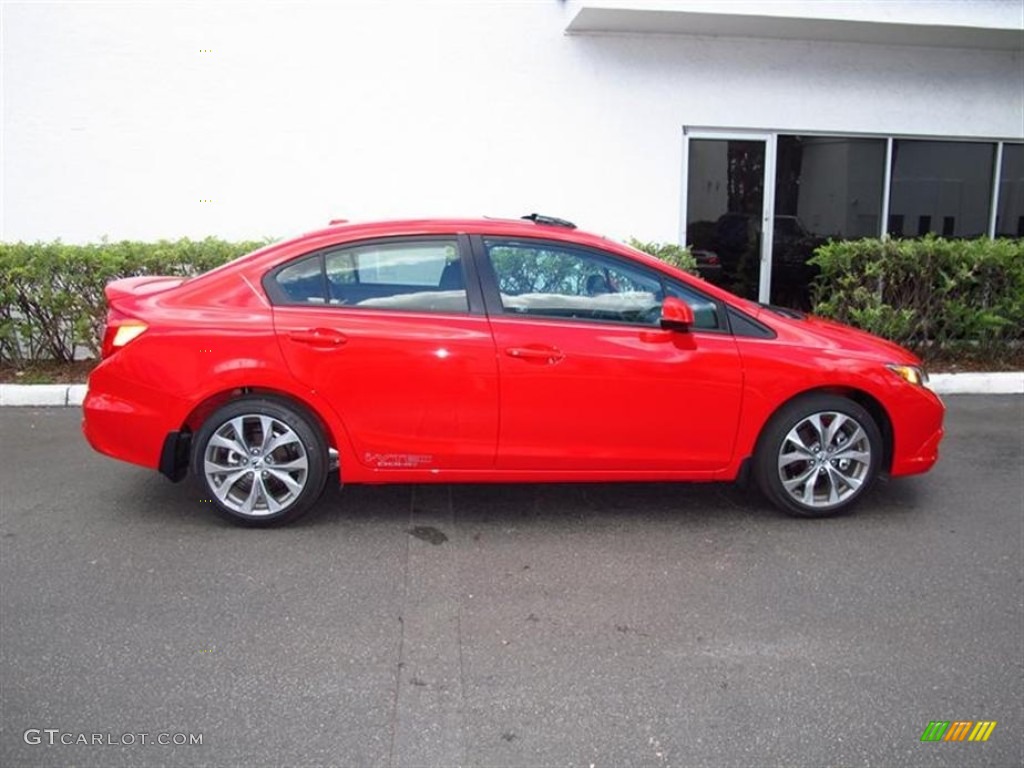 Rallye Red 2012 Honda Civic Si Sedan Exterior Photo #65641195