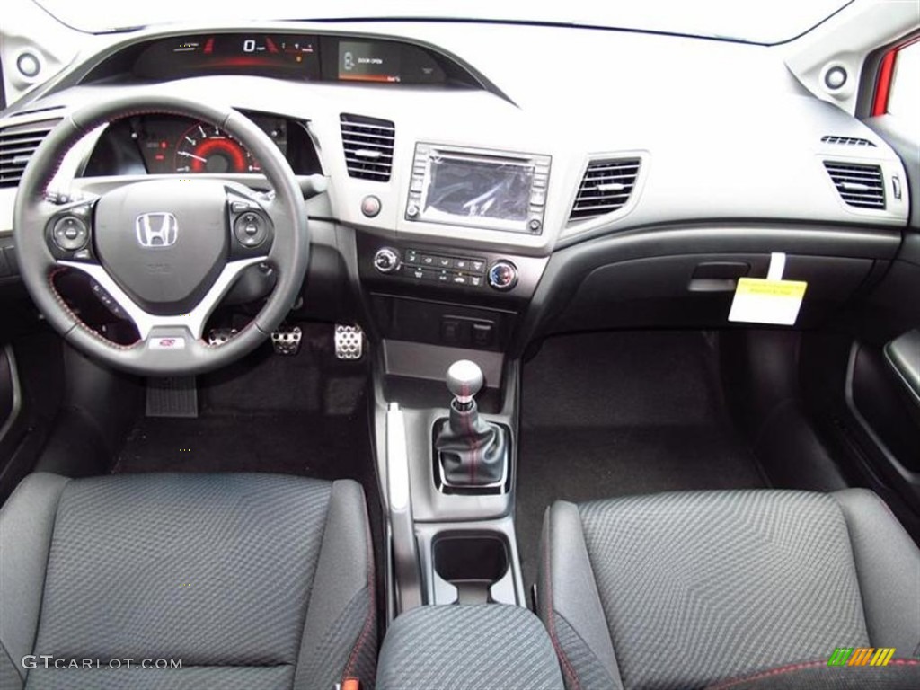 2012 Honda Civic Si Sedan Black Dashboard Photo #65641210