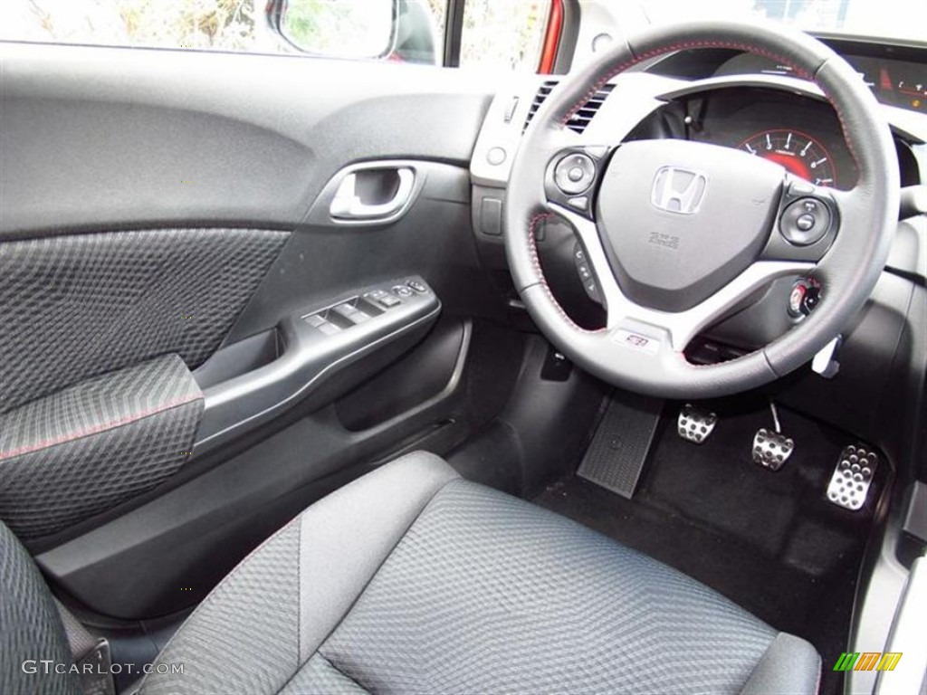 Black Interior 2012 Honda Civic Si Sedan Photo #65641222