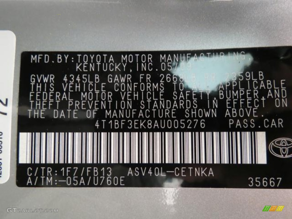 2010 Camry LE - Classic Silver Metallic / Ash Gray photo #10