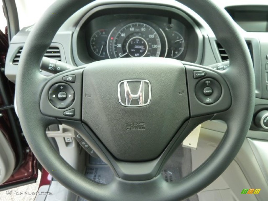 2012 Honda CR-V LX 4WD Gray Steering Wheel Photo #65645323