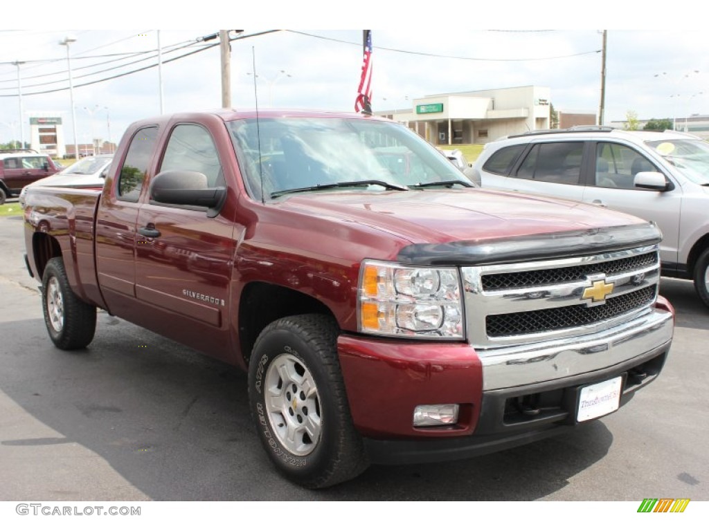 2008 Silverado 1500 LT Extended Cab 4x4 - Deep Ruby Metallic / Ebony photo #16