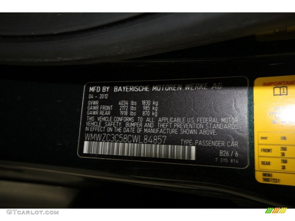 2012 Cooper Color Code B26 for Oxford Green Metallic Photo #65656954