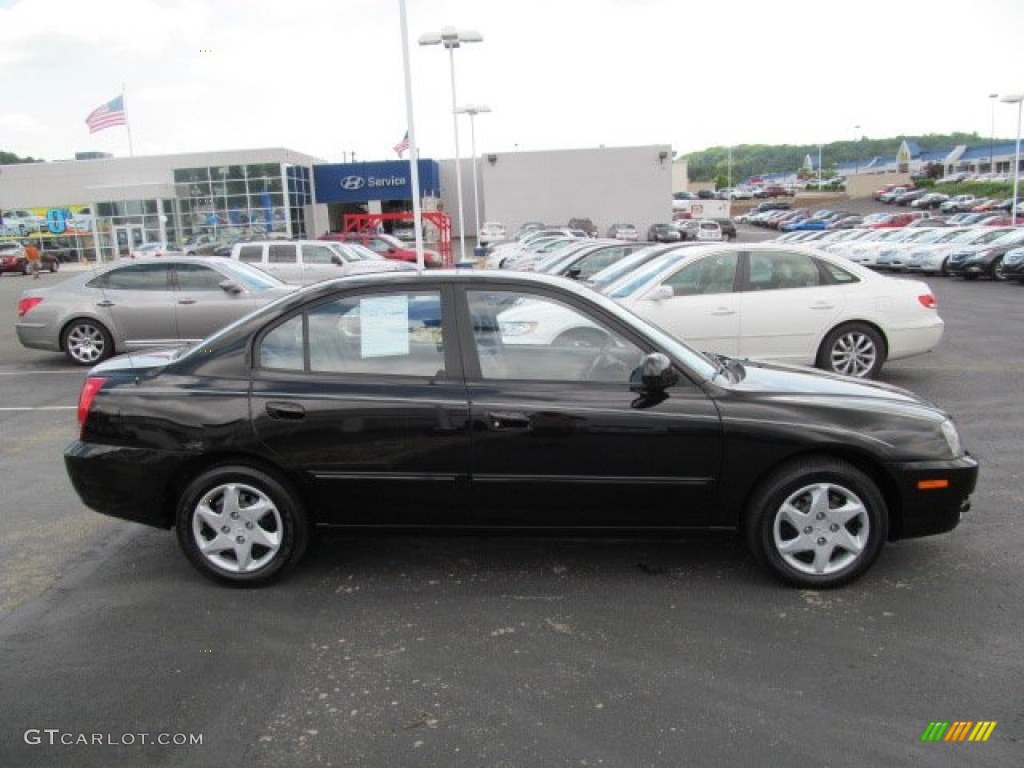 2004 Elantra GLS Sedan - Black Obsidian / Gray photo #2