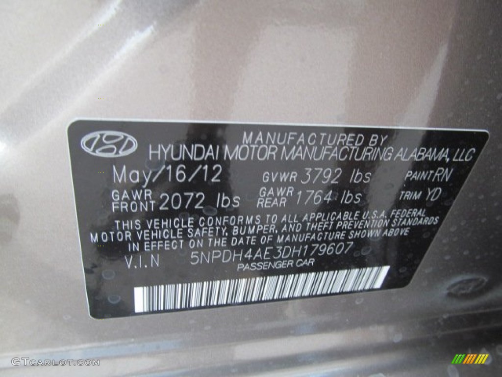 2013 Elantra GLS - Desert Bronze / Beige photo #10