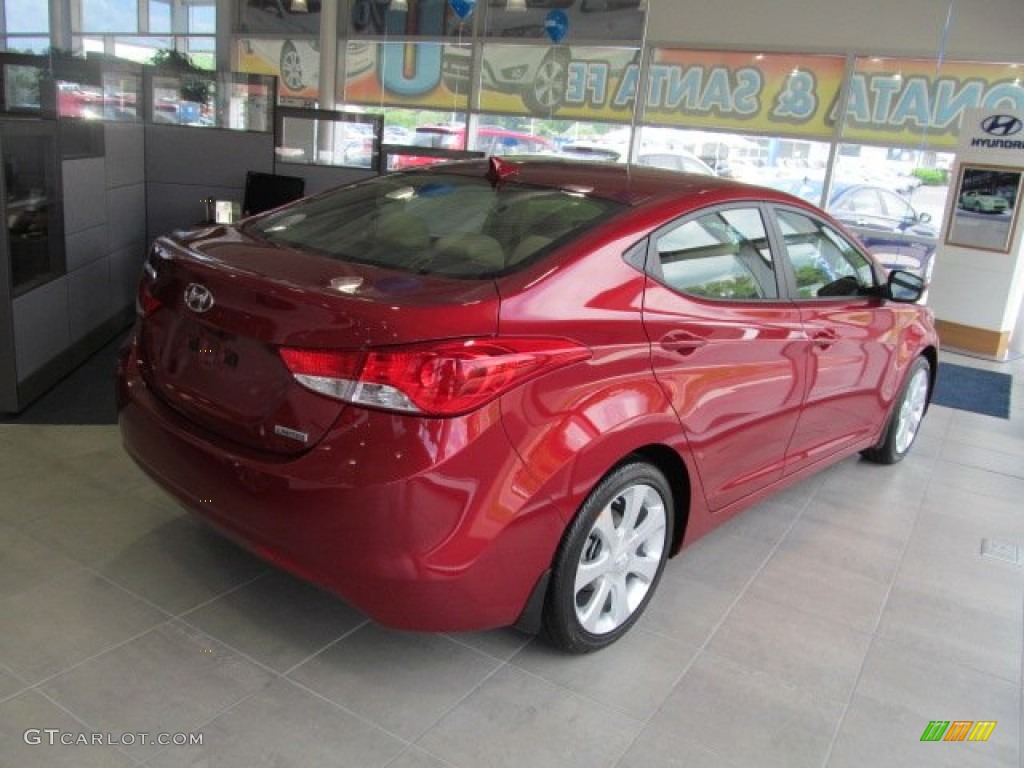 2013 Elantra Limited - Red Allure / Beige photo #4